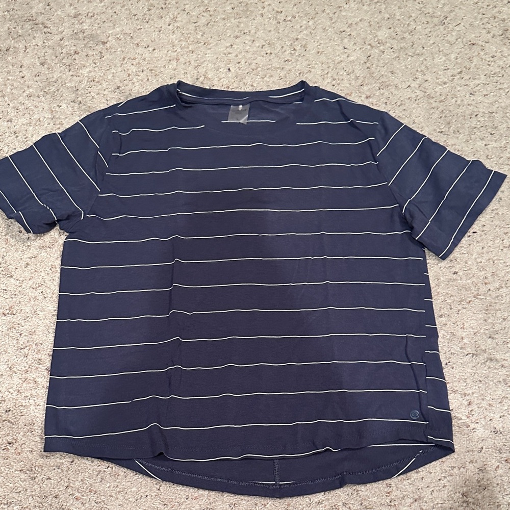 CALIA by Carrie Underwood Navy and White Striped Women's Tee